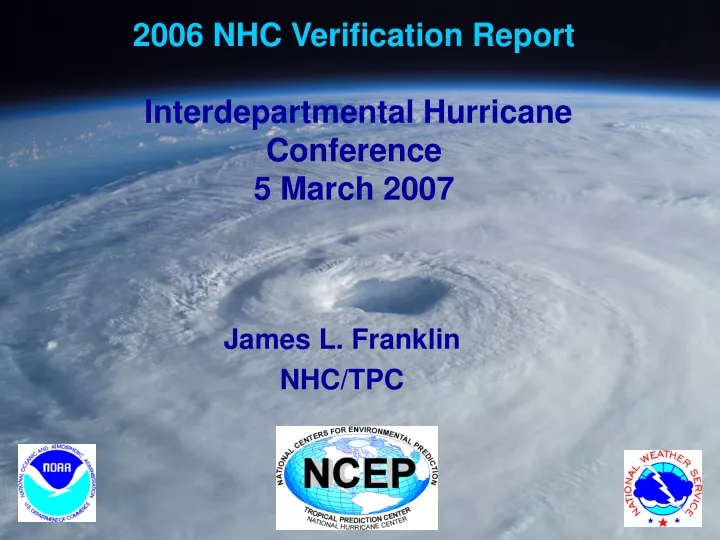 2006 nhc verification report interdepartmental hurricane conference 5 march 2007