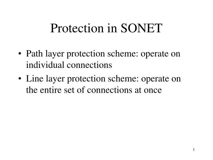 protection in sonet