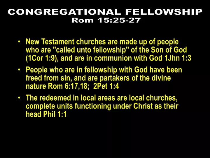 congregational fellowship