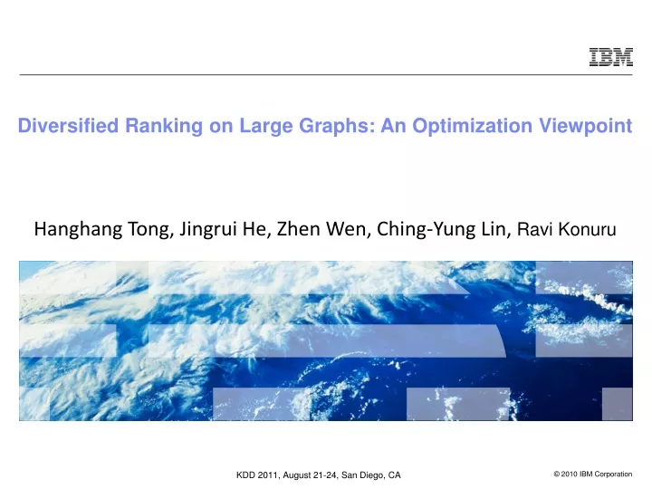 diversified ranking on large graphs an optimization viewpoint