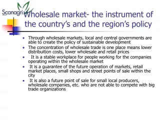 Wholesale market- the instrument of the country’s and the region’s policy
