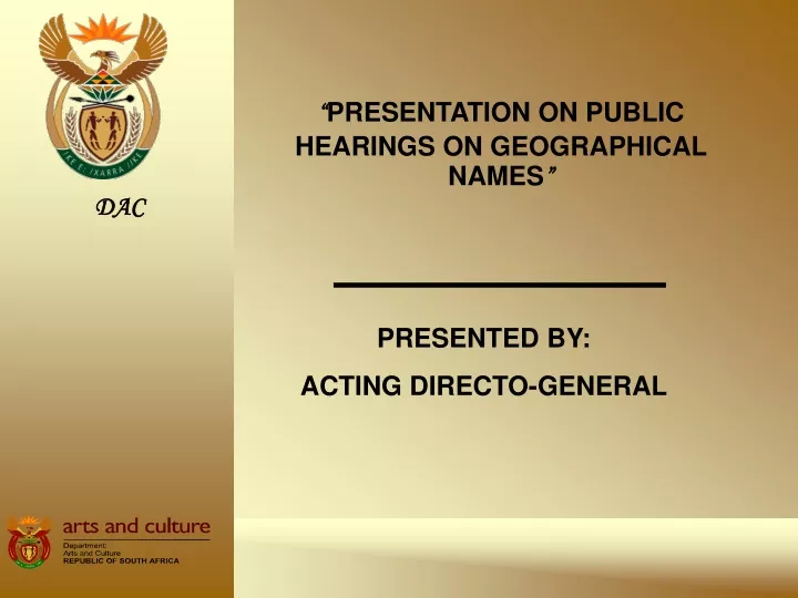 presentation on public hearings on geographical names