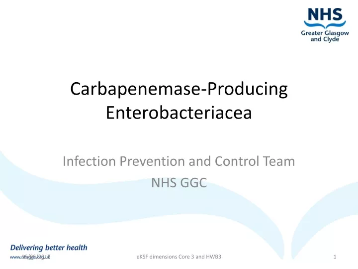 carbapenemase producing enterobacteriacea