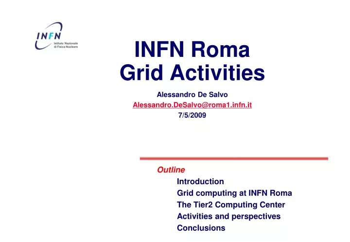 infn roma grid activities