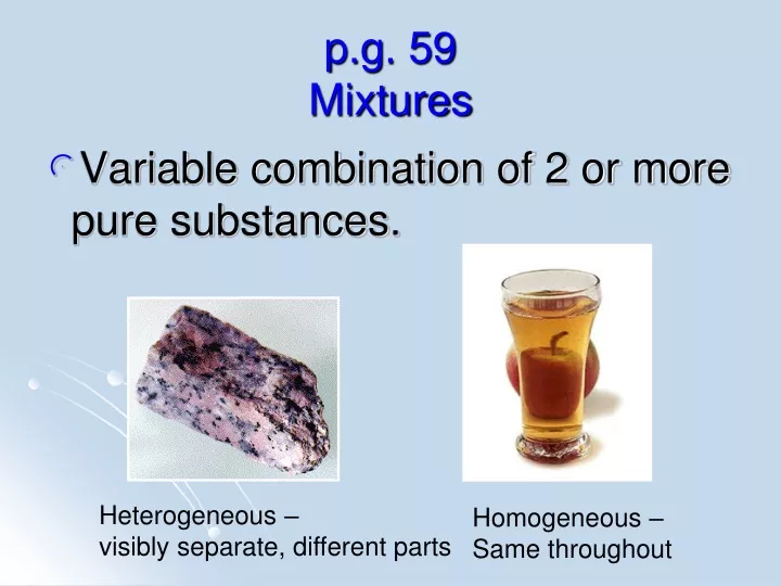 p g 59 mixtures