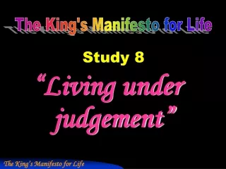 “Living under judgement”