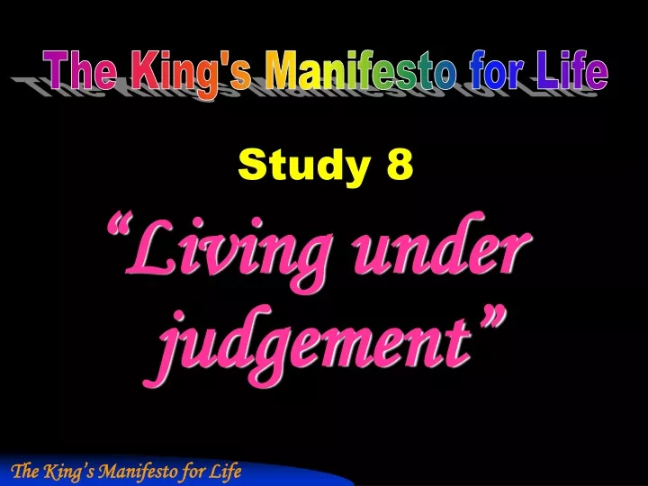 living under judgement