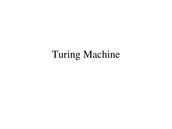 turing machine