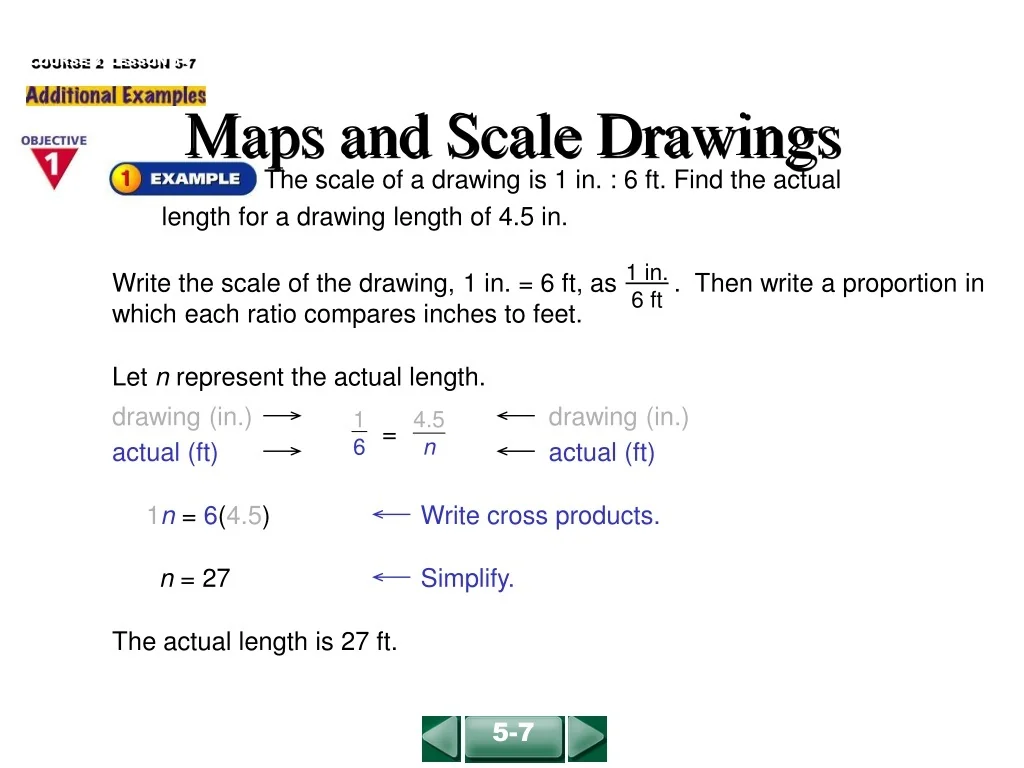 Understanding Scale Drawing PPT - Understanding Scale Drawings in Course 2 Lesson 5-7 PowerPoint ...