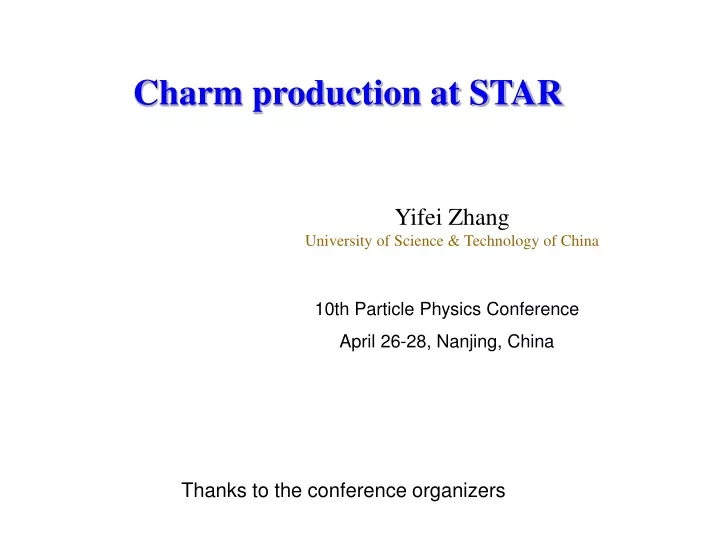 charm production at star