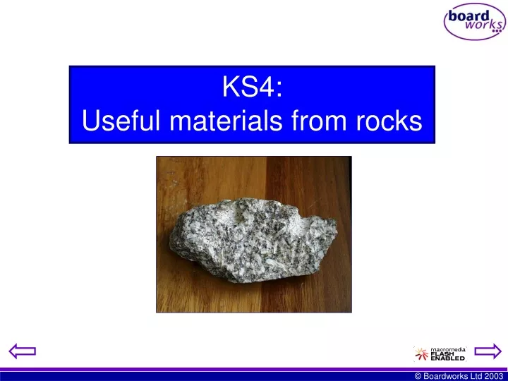 ks4 useful materials from rocks
