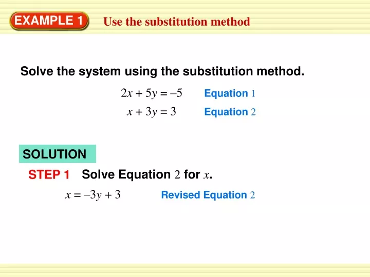 solve equation 2 for x