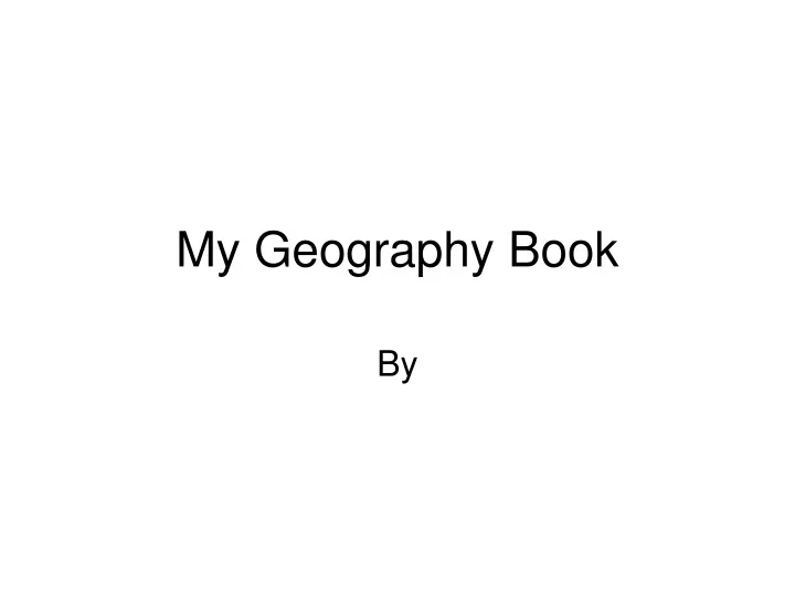 my geography book
