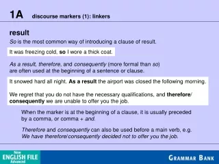 1A    discourse markers (1): linkers
