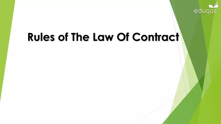rules of the law of contract