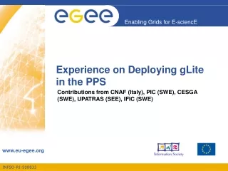 Experience on Deploying gLite in the PPS