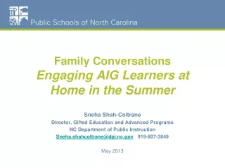 Family Conversations Engaging AIG Learners at Home in the Summer