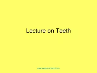Lecture on Teeth