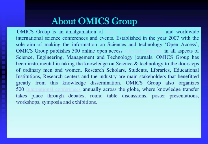 about omics group