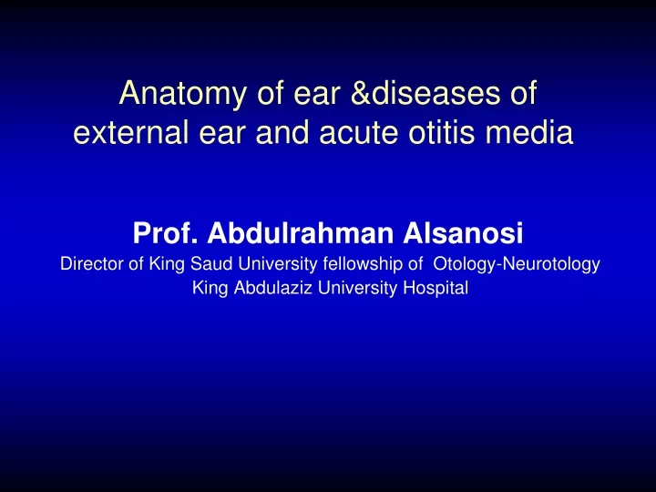 anatomy of ear diseases of external ear and acute otitis media