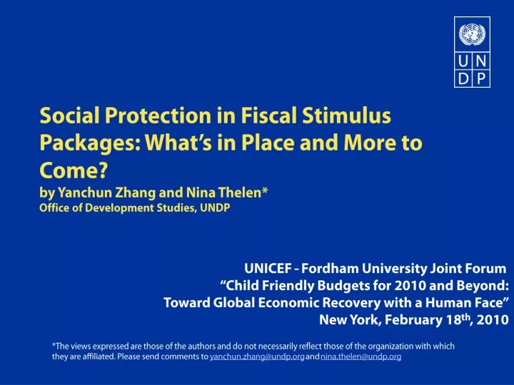 social protection in fiscal stimulus packages