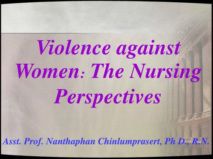 violence against women the nursing perspectives