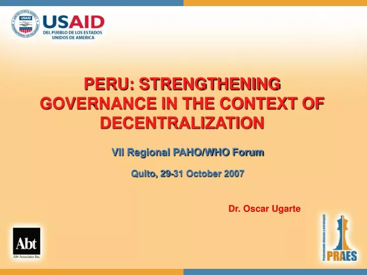 peru strengthening governance in the context of decentralization