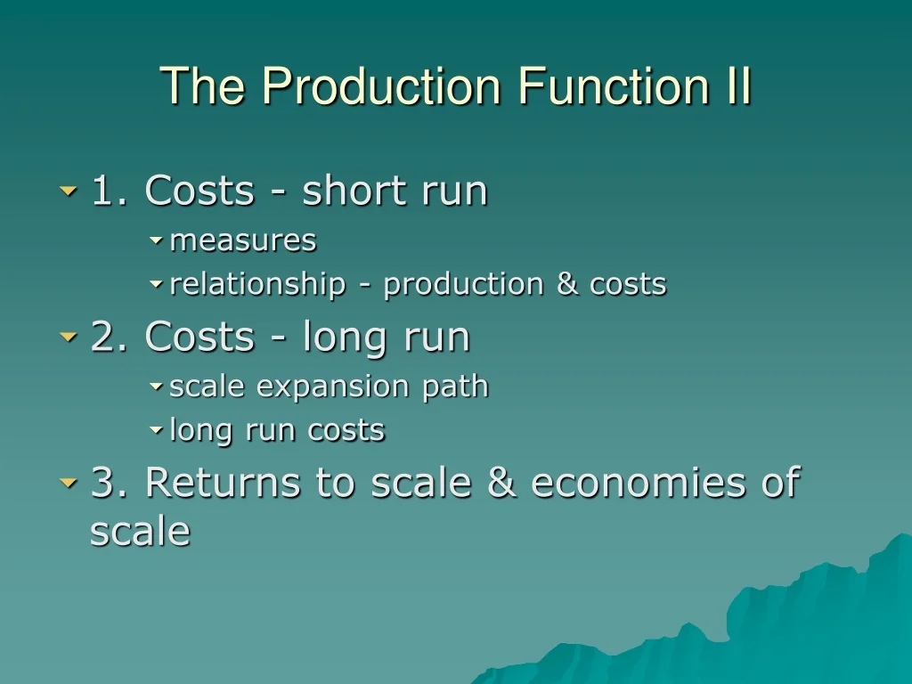 PPT - The Production Function II PowerPoint Presentation, free download ...