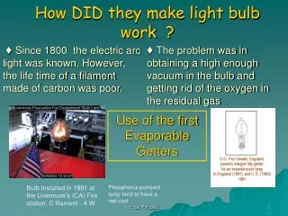 How DID they make light bulb work  ?