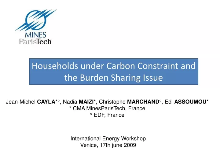 households under carbon constraint and the burden