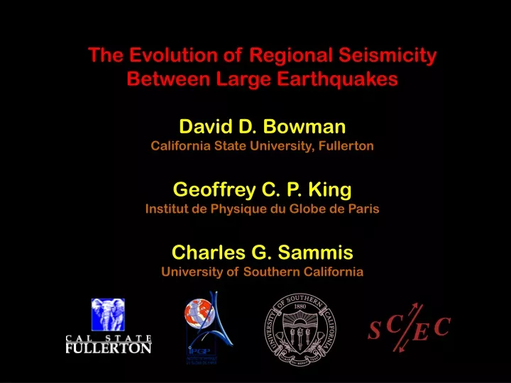 the evolution of regional seismicity between