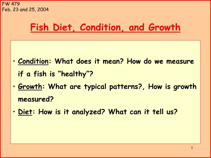fish diet condition and growth