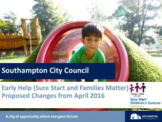 Early Help (Sure Start and Families Matter) Proposed Changes from April 2016