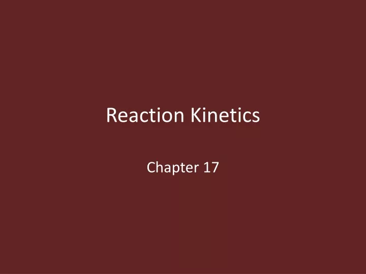 reaction kinetics