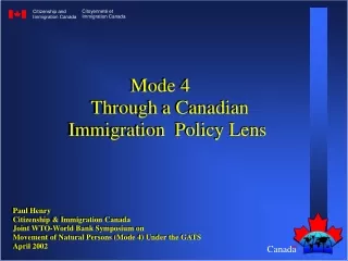 Paul Henry  Citizenship &amp; Immigration Canada  Joint WTO-World Bank Symposium on