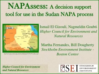 NAPAssess:  A decision support tool for use in the Sudan NAPA process