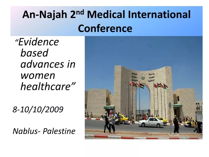an najah 2 nd medical international conference