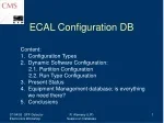 Dynamic Software Configuration for Equipment Management Database - slide 1