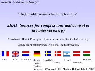 ’High quality sources for complex ions’