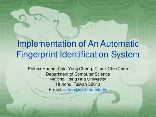 Implementation of An Automatic Fingerprint Identification System