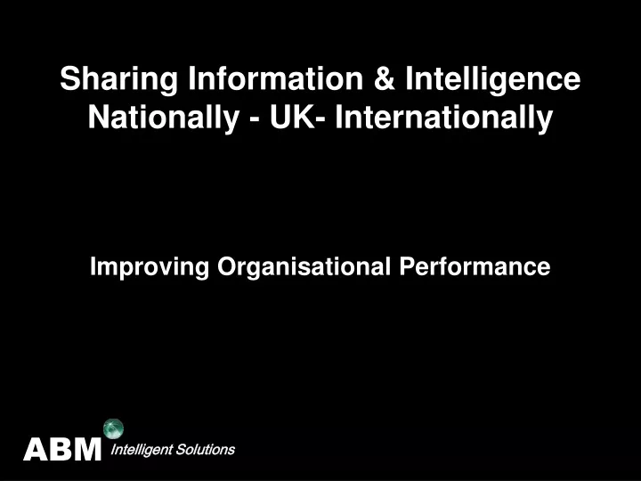 sharing information intelligence nationally