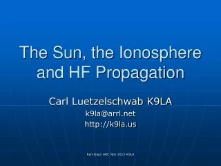 The Sun, the Ionosphere and HF Propagation
