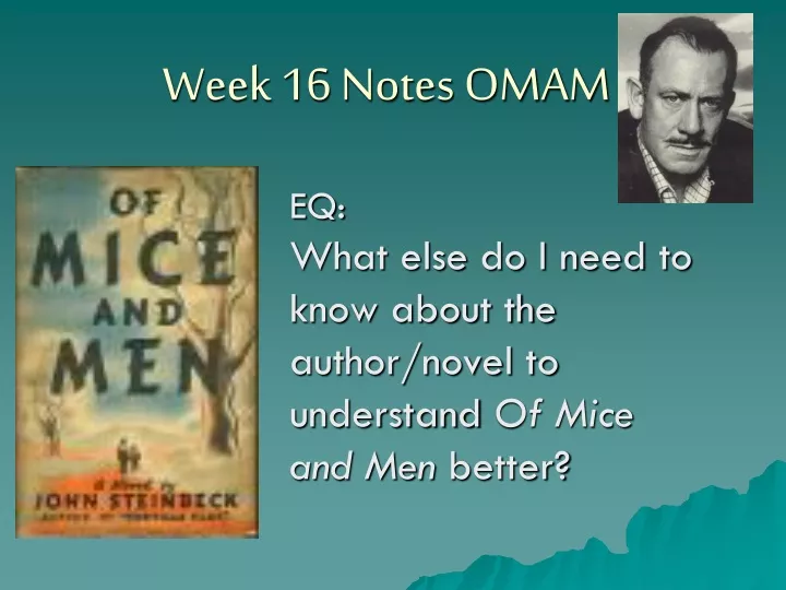 week 16 notes omam