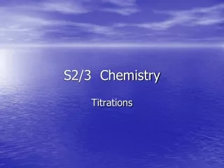 S2/3  Chemistry