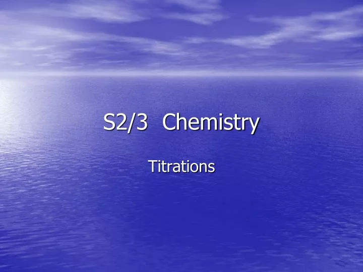 s2 3 chemistry