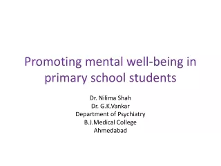 Promoting mental well-being in primary school students