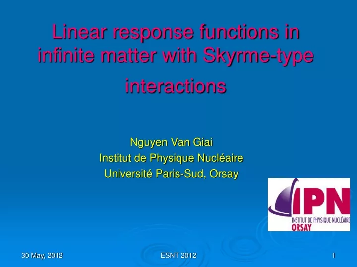 linear response functions in infinite matter with skyrme type interactions