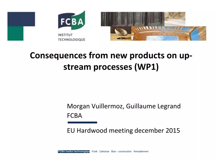 consequences from new products on up stream processes wp1