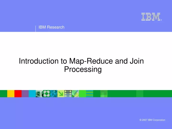introduction to map reduce and join processing