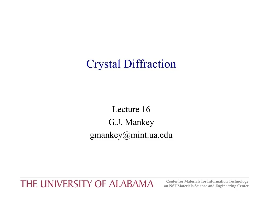 PPT - Crystal Diffraction PowerPoint Presentation, free download - ID ...